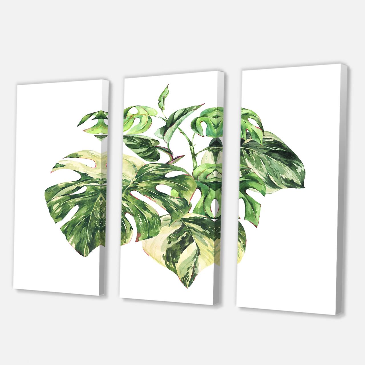 Designart - Tropical Green Leaves In Summer Times I - Tropical Canvas Wall Art Print
